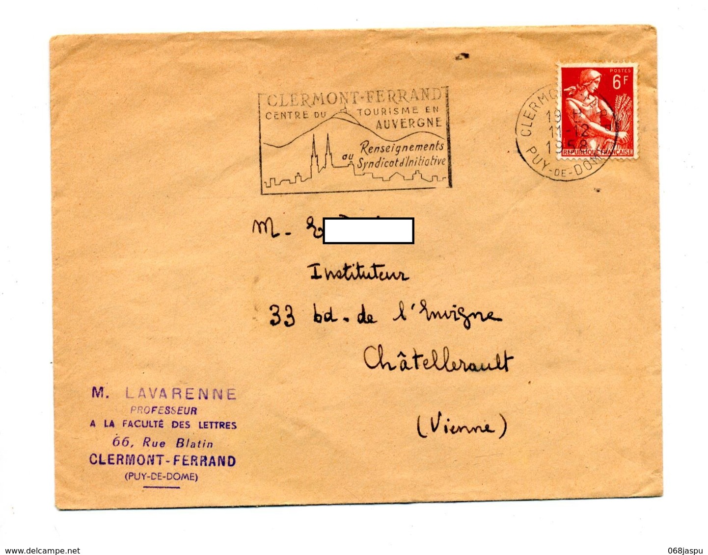 Lettre Flamme Clermont Ferrand Tourisme Sur Moisson - Mechanical Postmarks (Advertisement)