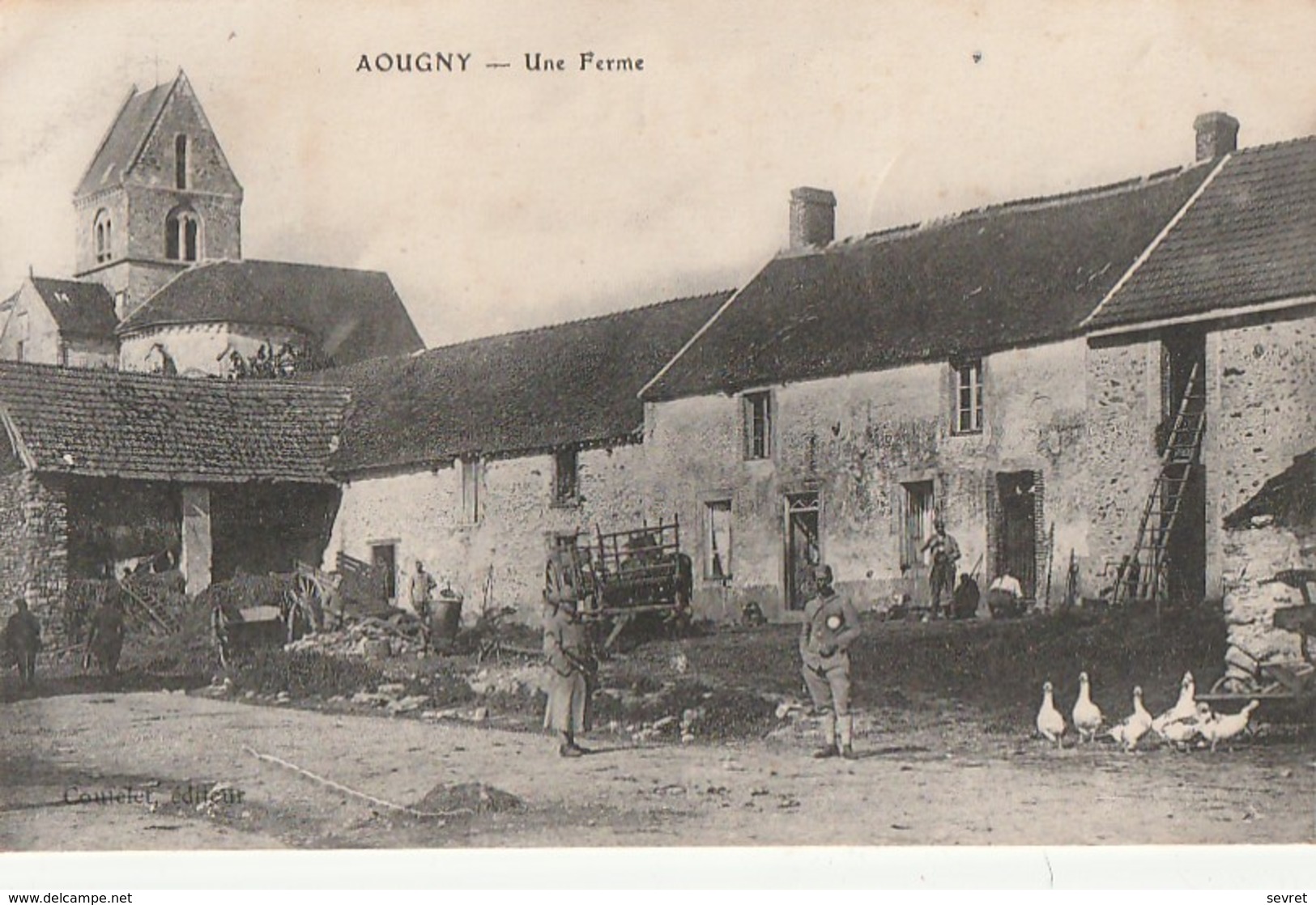 AOUGNY. - Une Ferme Durant La Grande Guerre - Sonstige & Ohne Zuordnung