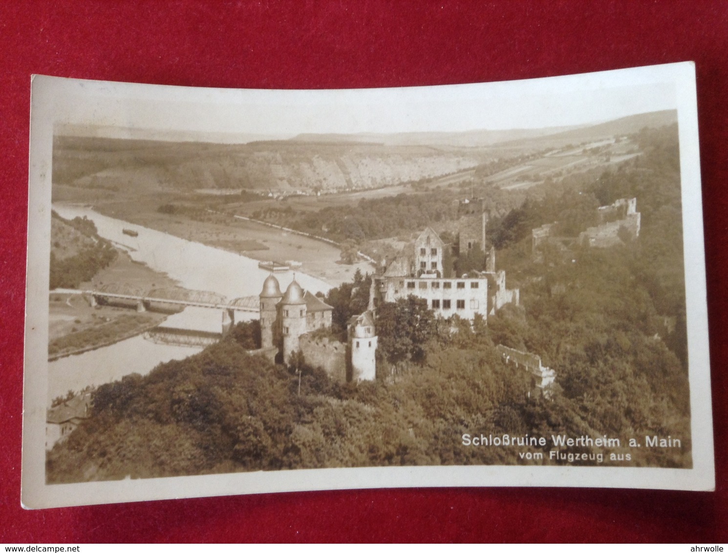 AK Wertheim Schloßruine Vom Flugzeug Aus 1927 Photo AK - Wertheim