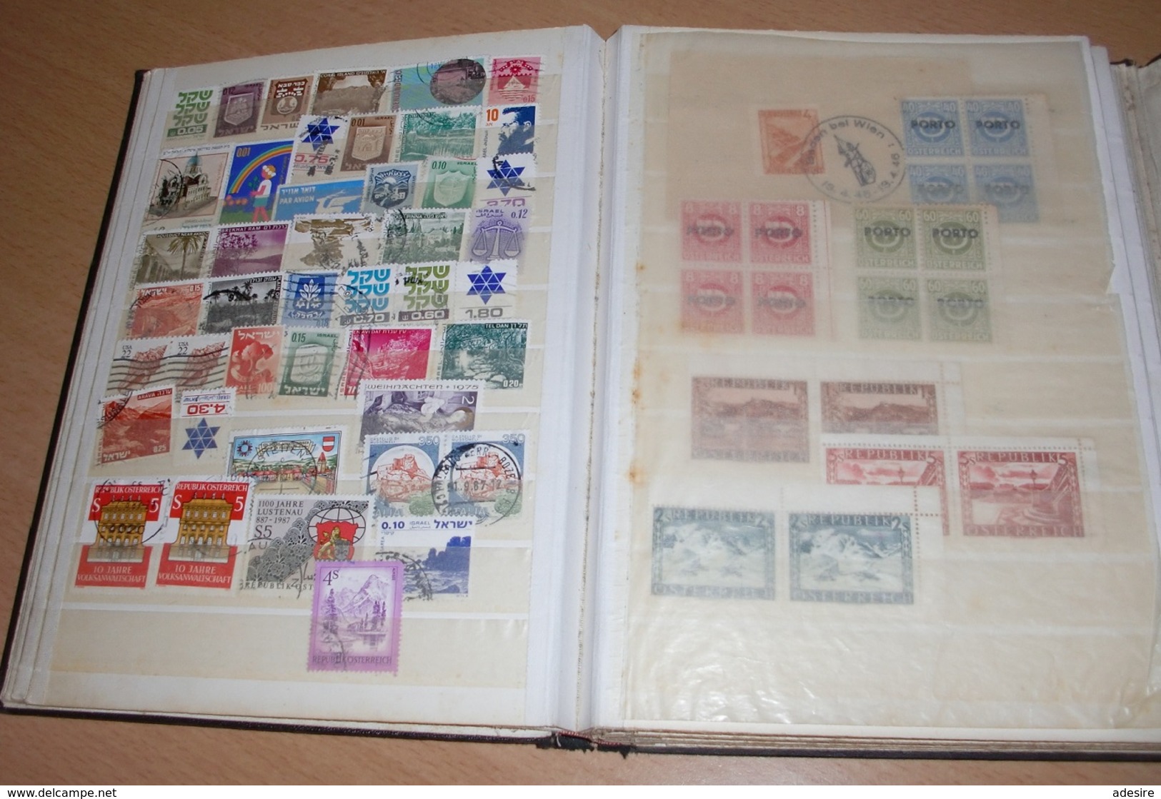 (24 Scans) BRIEFMARKEN STECKALBUM Mit ÖSTERREICH Um 1945-1947 (Postfrisch ** Viele Viererblöcke Mit Randstücke .... - Sammlungen