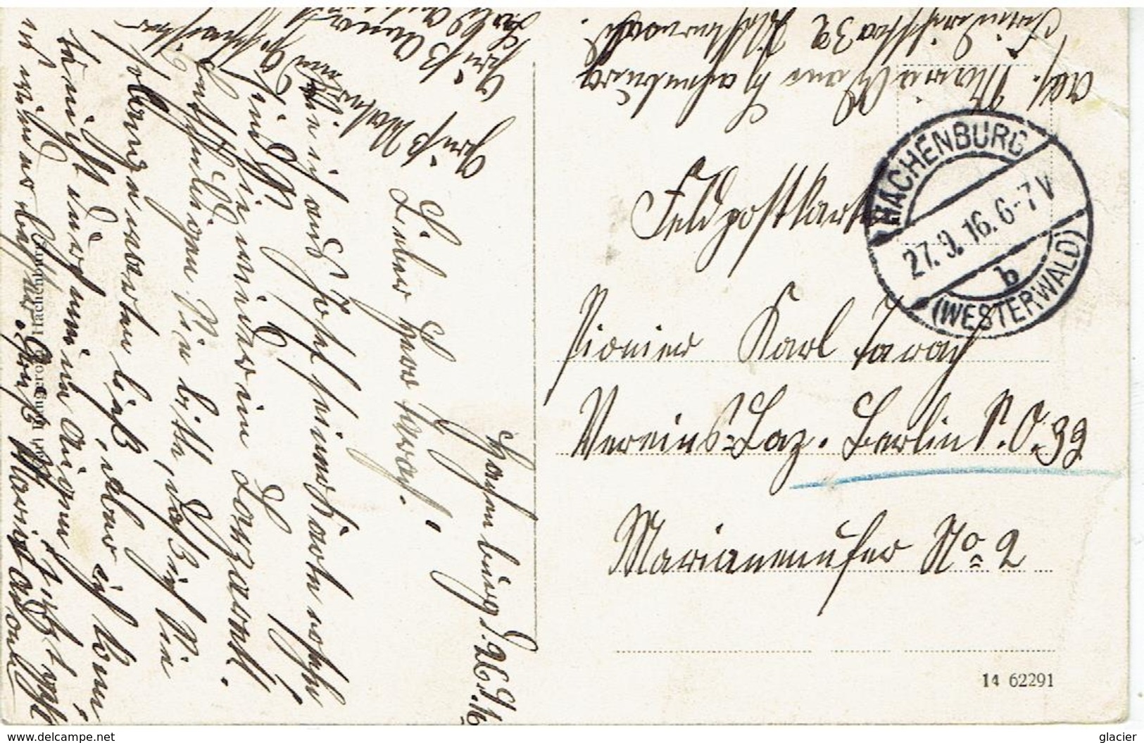 PLZ 57627 - HACHENBURG - Rheinl-Pf -  Westerwaldkreis - Schloss Mit Forstschule - Feldpost 1916 - Hachenburg