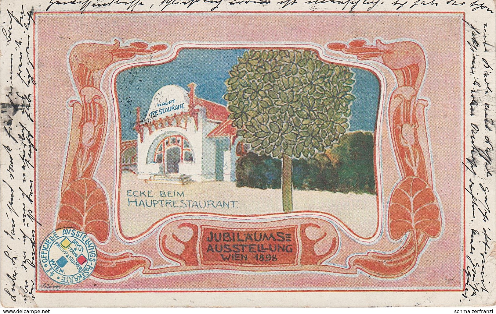 Litho AK Wien Kaiser Franz Joseph Jubiläum Ausstellung Jubiläumsausstellung 1898 Restaurant Österreich Mucha Kirchner ? - Prater