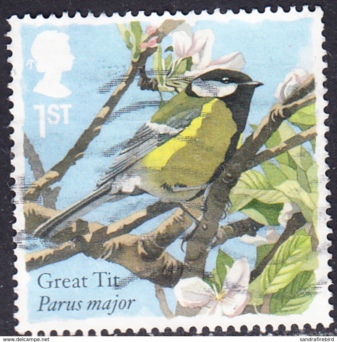 2017  Songbirds - Great Tit  1st Class Stamp SG3948 - Used Stamps