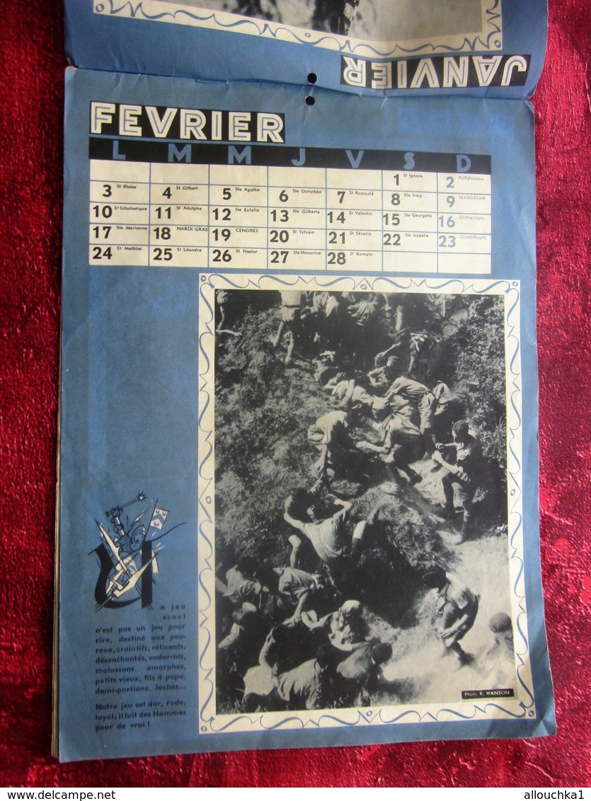 CALENDRIER 1947 SCOUTISME SCOUTS DE FRANCE JAMBOREE MONDIAL DE LA PAIX-BOY-SCOUT FRANÇAIS Illustrations-Doc Historique - Scoutisme