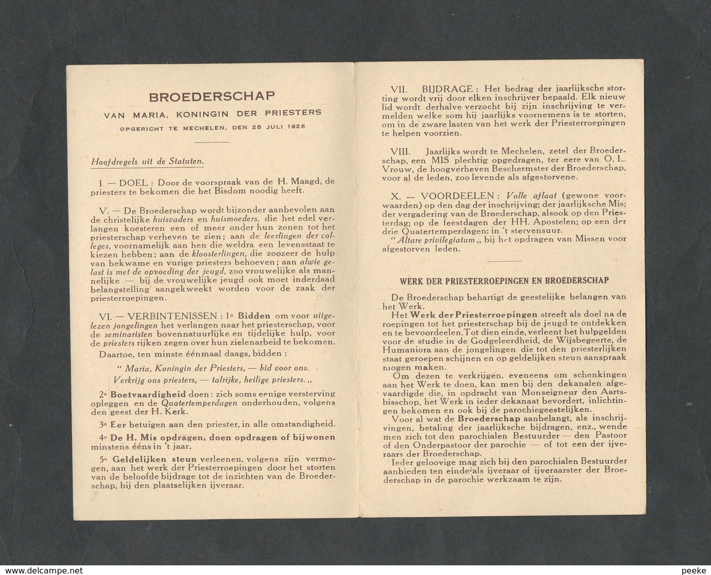 Maria Koningin Der Priesters  (opgericht 28 Juli 1926) - Religion & Esotérisme