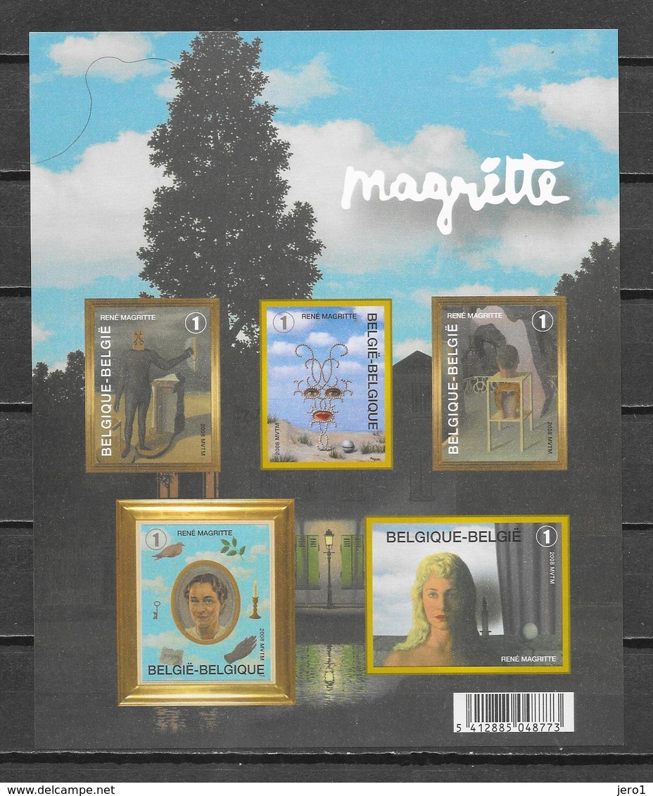 België 2008  Zwart Wit Velletje Magritte - Feuillets N&B Offerts Par La Poste [ZN & GC]
