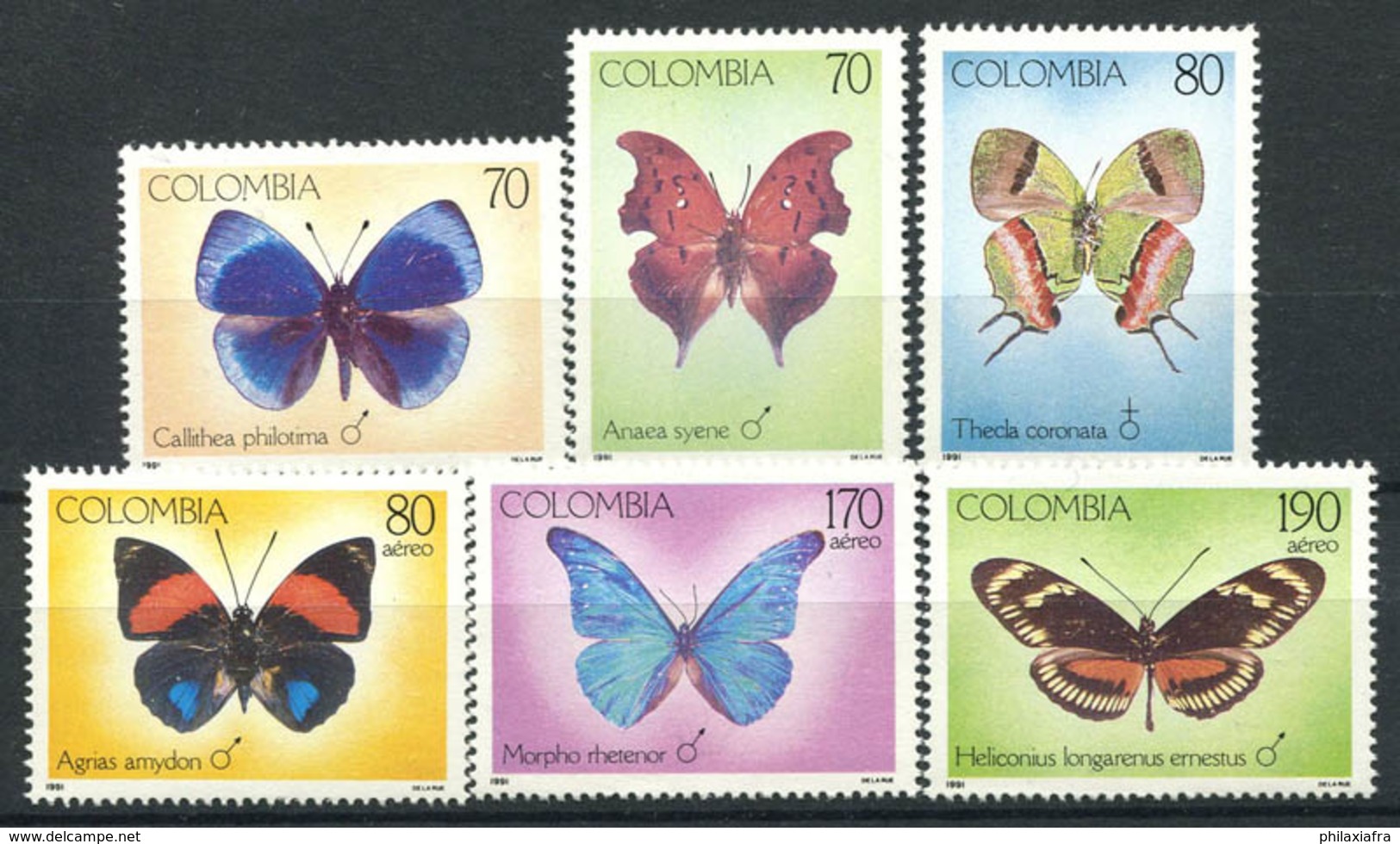 Colombie 1991 Mi. 1820-1825 Neuf ** 100% Papillons - Colombie