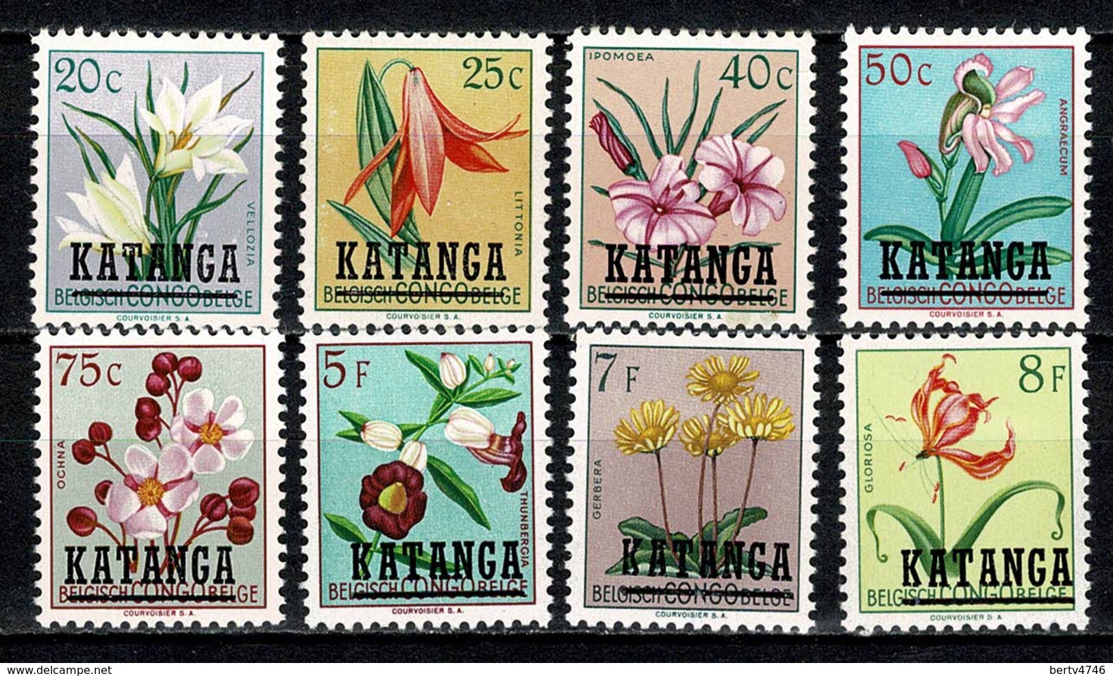 Katanga 1960 OBP/COB 25/28*, 30*, 35*, 37/38* MH (2 Scans) - Katanga