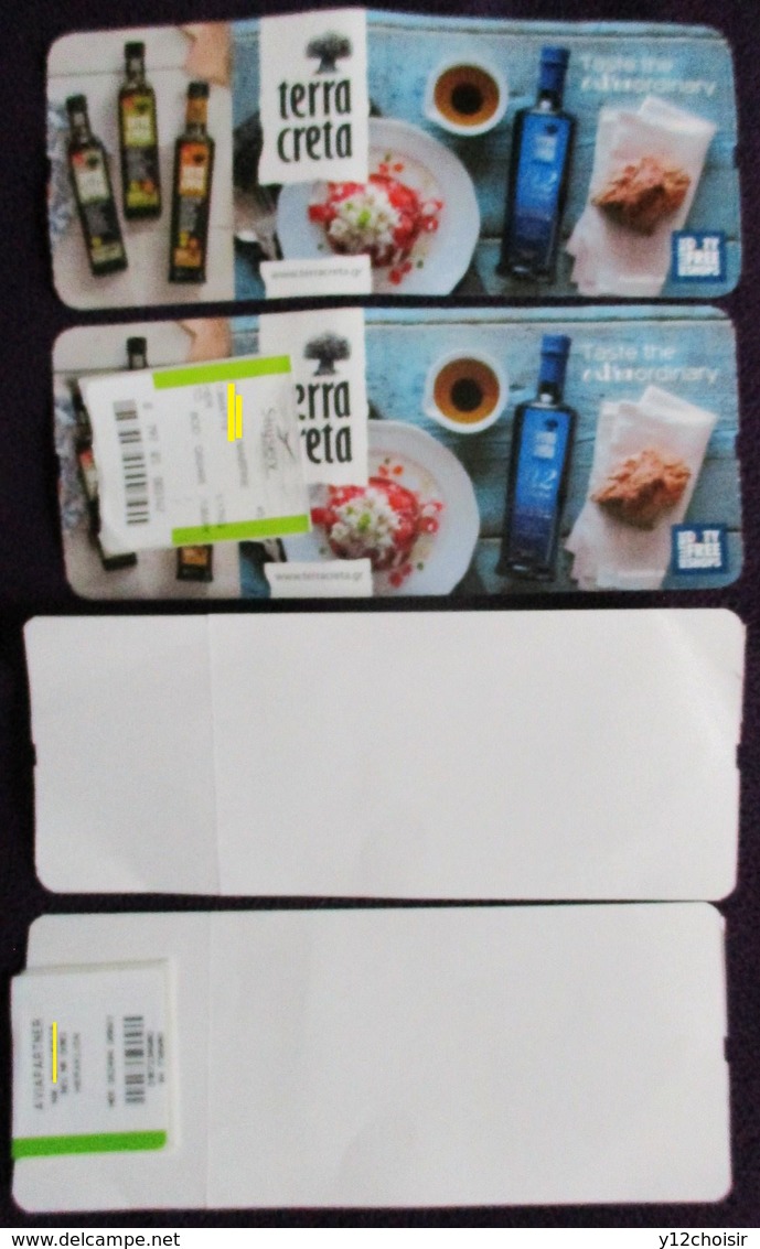 LOT DE 4 CARTES D EMBARQUEMENT BORDEAUX HERAKLION FRANCE GRECE CRETE - Instapkaart