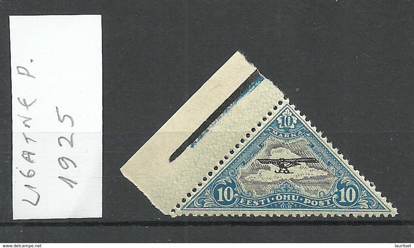 Estland Estonia 1925 Michel 49 A Ligatne Paper MNH Schöne Bogenrand Mit Farbstrich ! - Estland