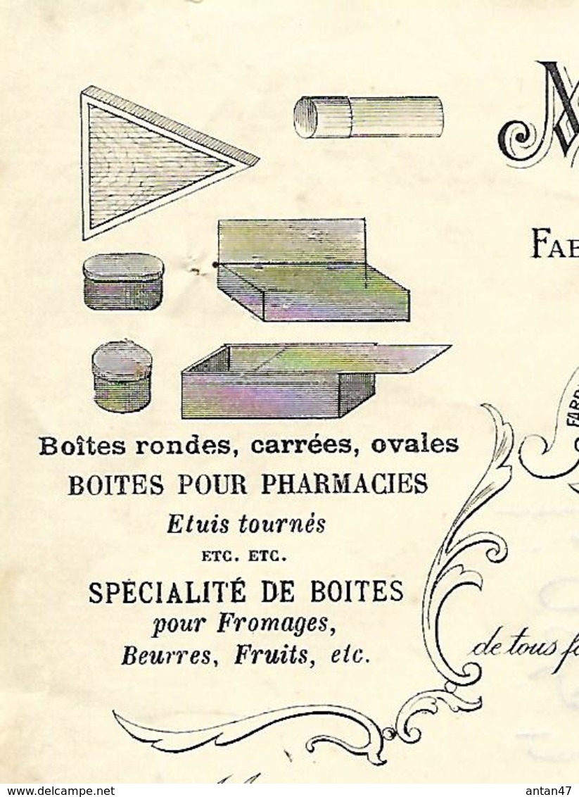 Facture 1930 / 39 BOIS D'AMONT / LAMY-CRETIN / Manufacture Boîtes En Bois /Boîtes Pharmacies, Fromages,beurres,fruits, - 1900 – 1949