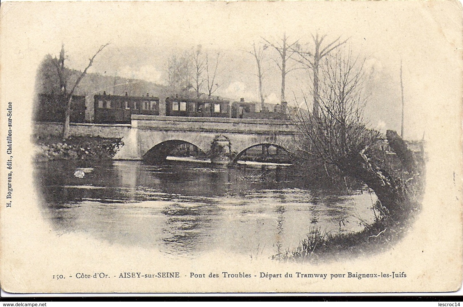 AISEY SUR SEINE Pont Des Troubles Départ Du Tramway - Correspondance Militaire Epinal - Autres & Non Classés