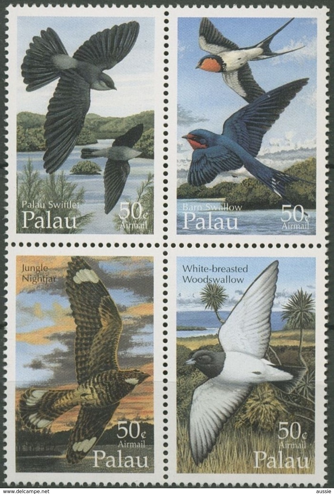 Palau 1995 Yvertn° LP PA 52-55  *** MNH Cote  7 Euro Faune Oiseaux Vogels Birds - Palau