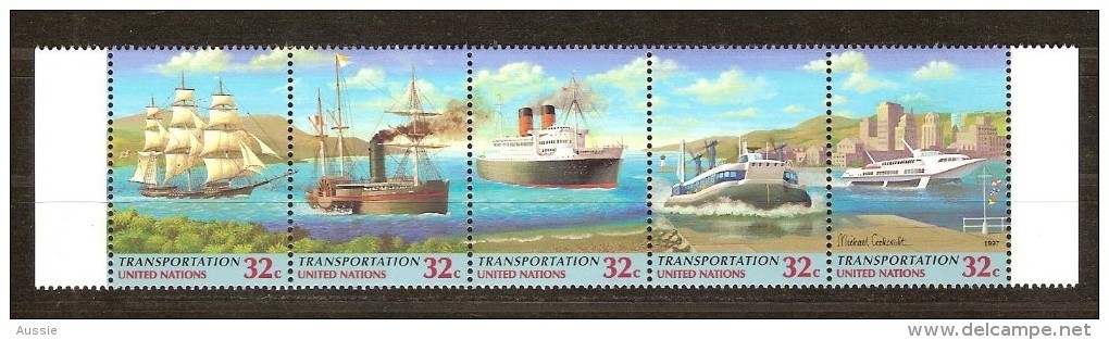 Nations Unies 1997 Yvertn° 728-32 *** MNH Cote 7,00 Euro Bateaux Boten Ships - Nuevos