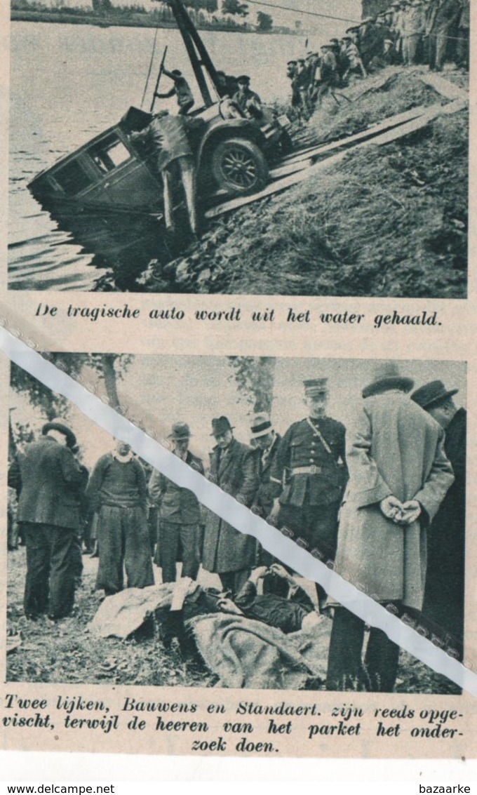 TERDONK..1935..AUTO IN DE VAART GENT-TERNEUZEN DRIE DODEN /ASSENEDE / ZELZATE/ CHAUFFEUR F.VERVENNE - Non Classés