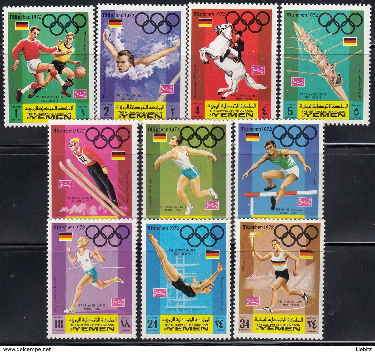 1972 MÜNCHEN - Jemen Königreich  MiNr: 752-761  Komplett  **/MNH - Summer 1972: Munich