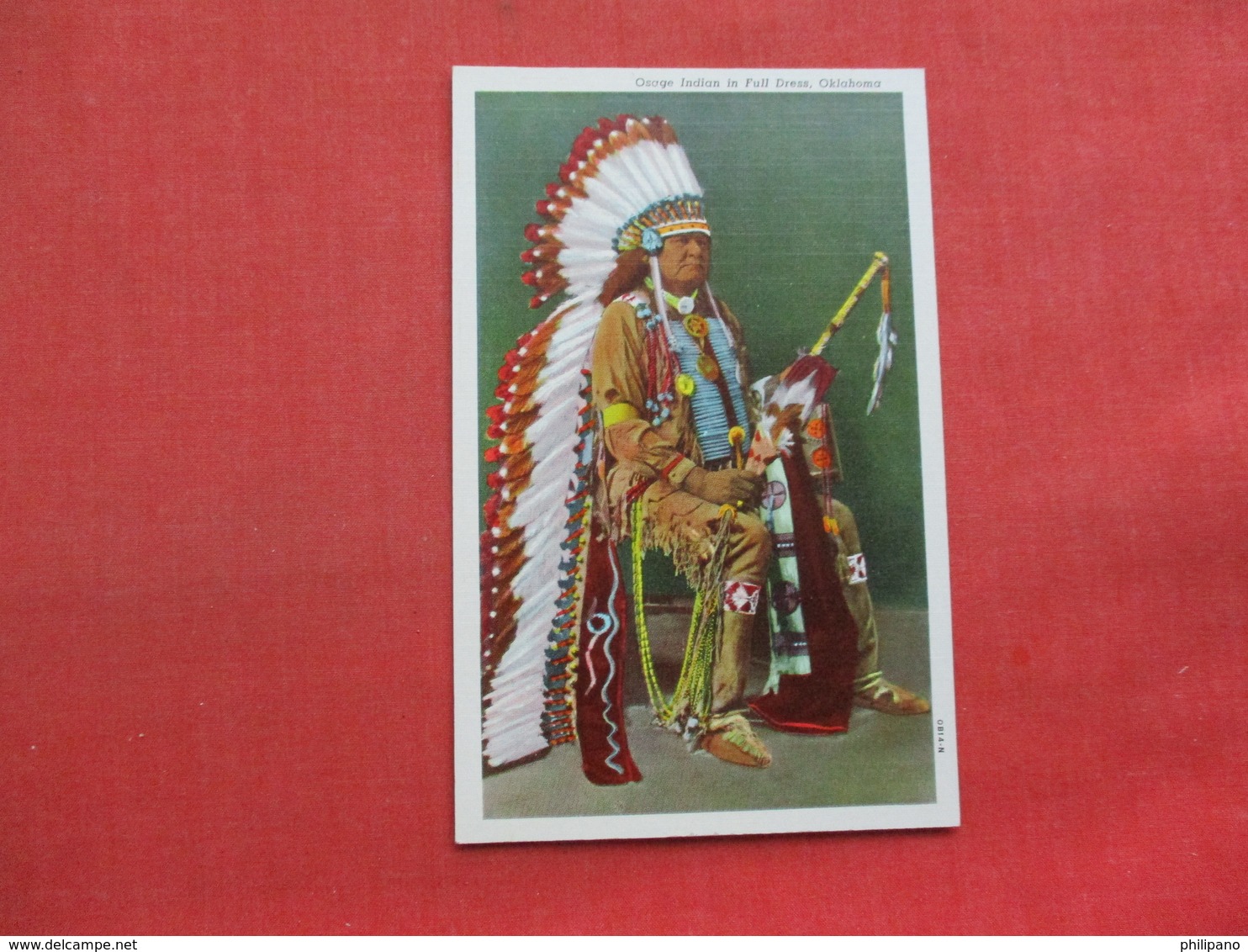 Osage Indian In Full Dress Oklahoma        Ref 3357 - Native Americans