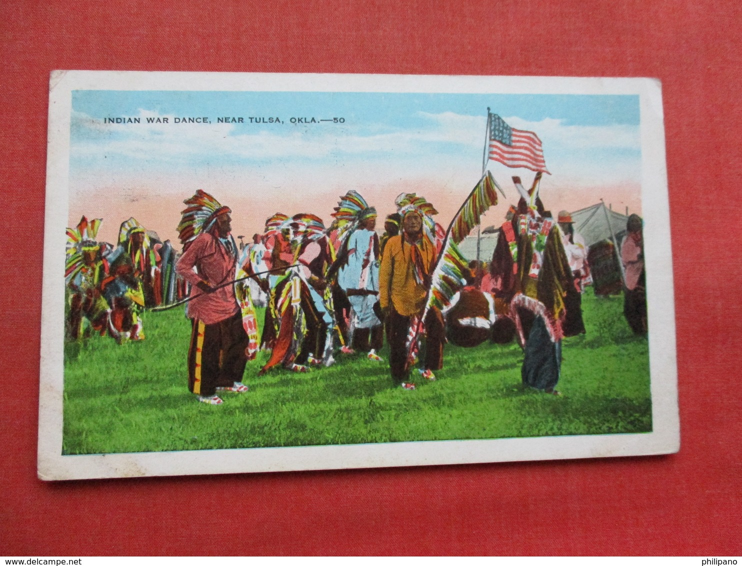 Indian War Dance Near Tulsa OK        Ref 3357 - Native Americans