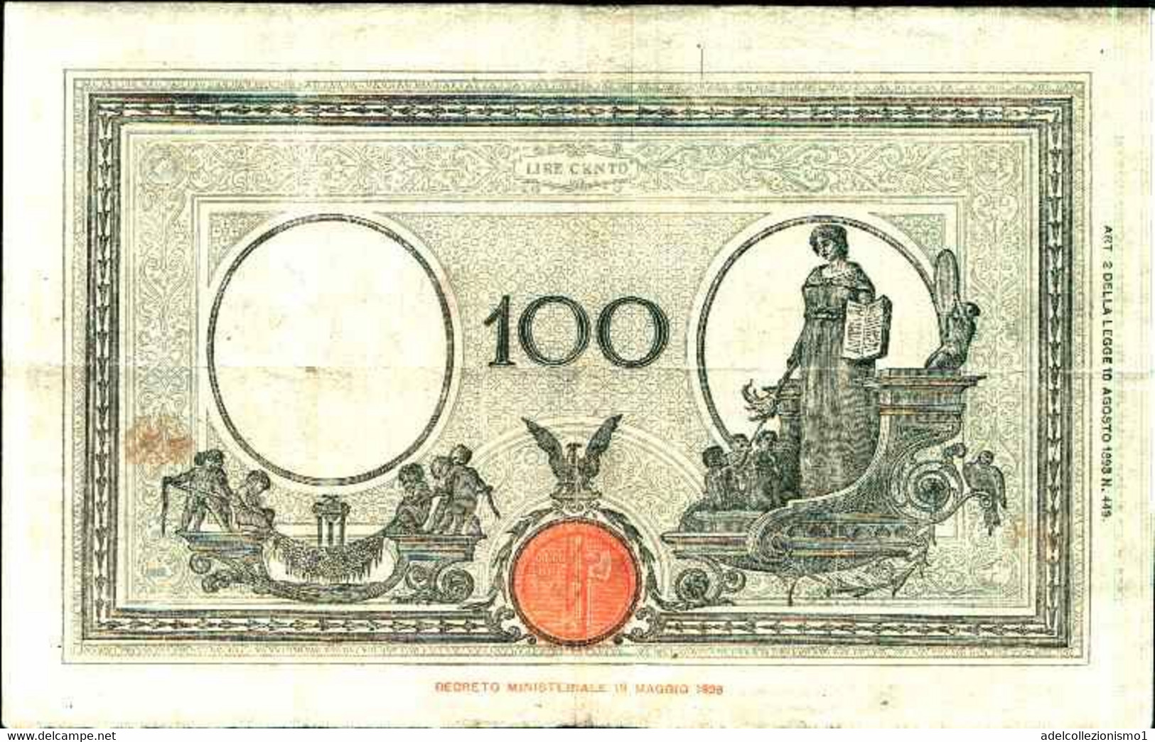 1735) Splendida Banconota Da 100£ Vecchio Tipo Di Colore Giallo Ocra Del 9-12-1942 - 100 Liras