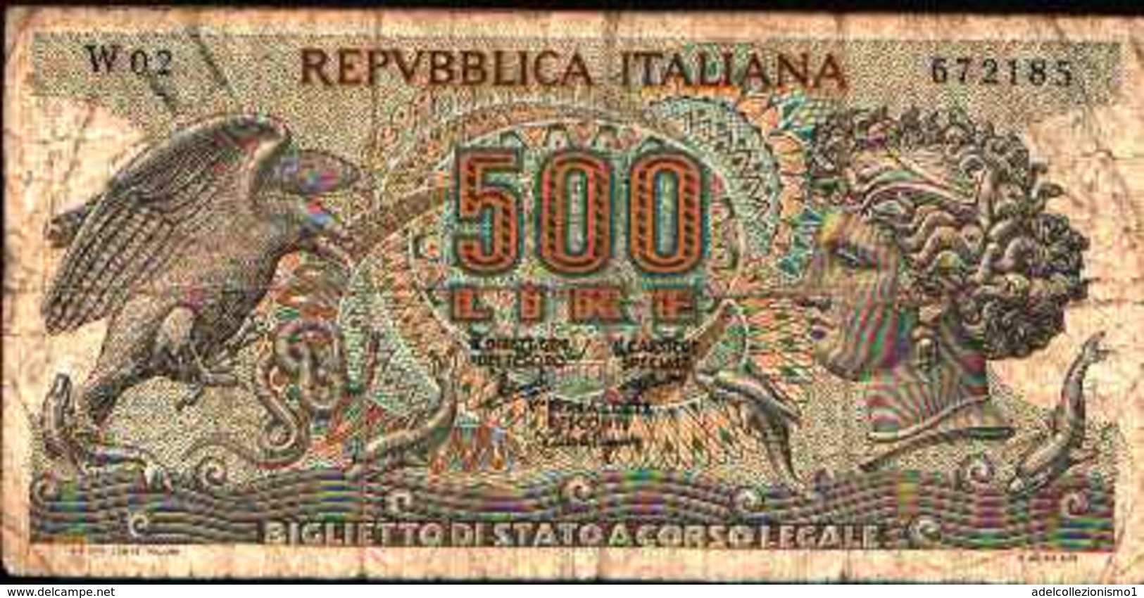 1759) Splendida Banconota Da 500£ ARETUSA SERIE SPECIALE W2 DEL 20-6-1966 - 500 Liras