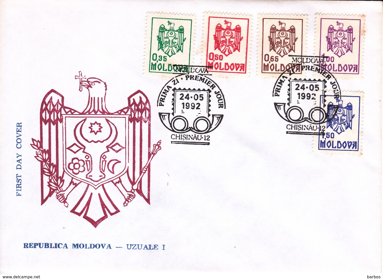 Moldova   Moldavie  Moldawien   Moldau , 1992 , Definitive Issue , Coats ,   FDC - Moldova