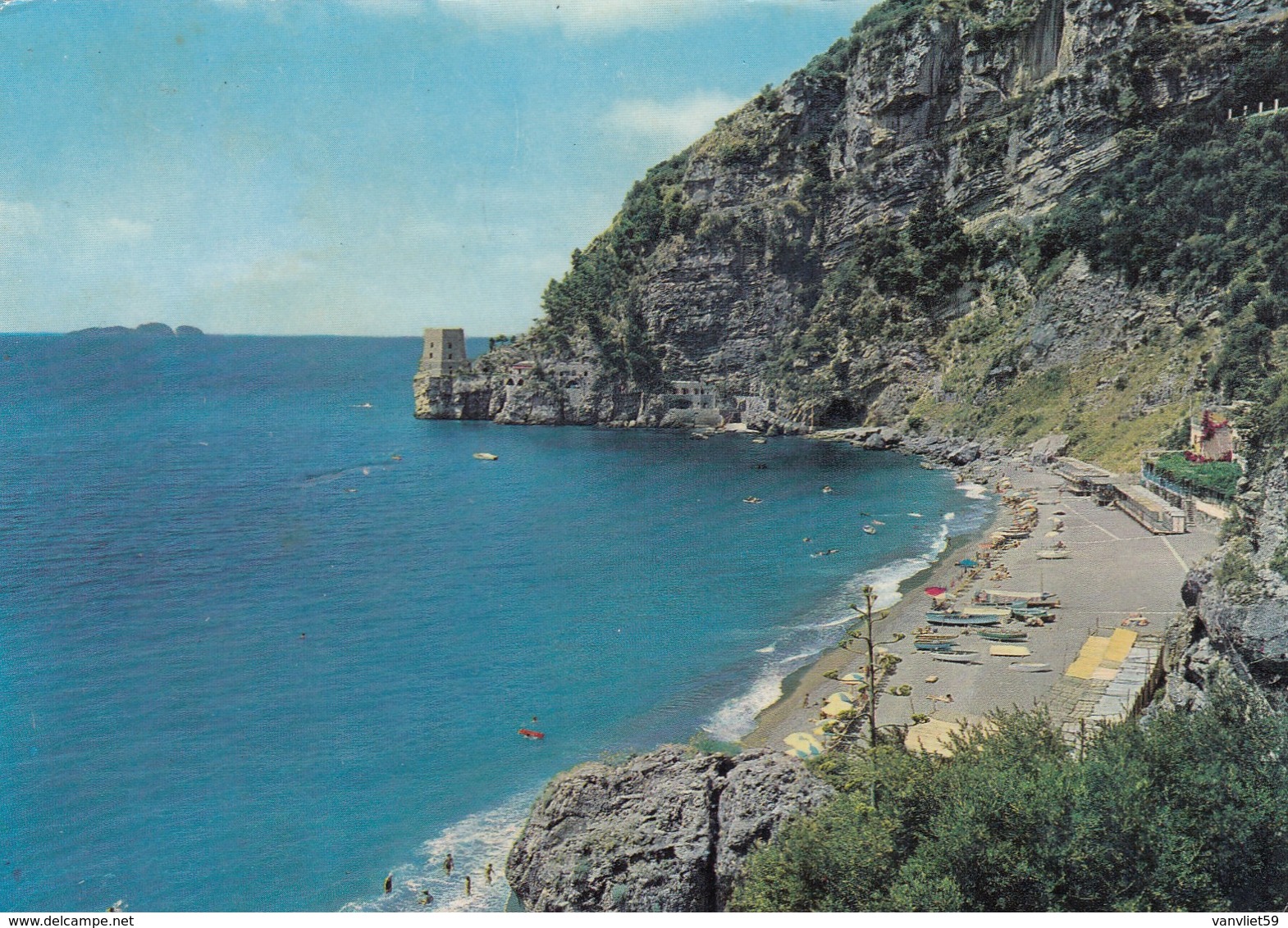 POSITANO-SALERNO-SPIAGGIA DI FORNILLO-CARTOLINA VERA FOTOGRAFIA-VIAGGIATA IL 6-8-1973 - Salerno