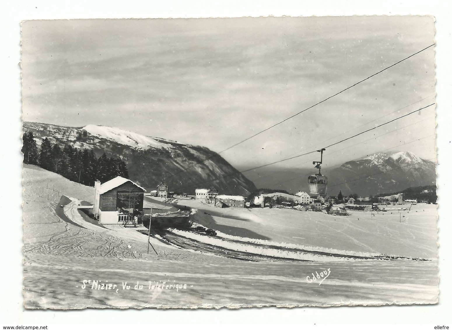 CPSM 38  Vu Du Téléphérique De Saint Nizier Du Moucherotte Gare Superieure Snack Bar Tampon Recto Ed Fousset Grenoble - Autres & Non Classés