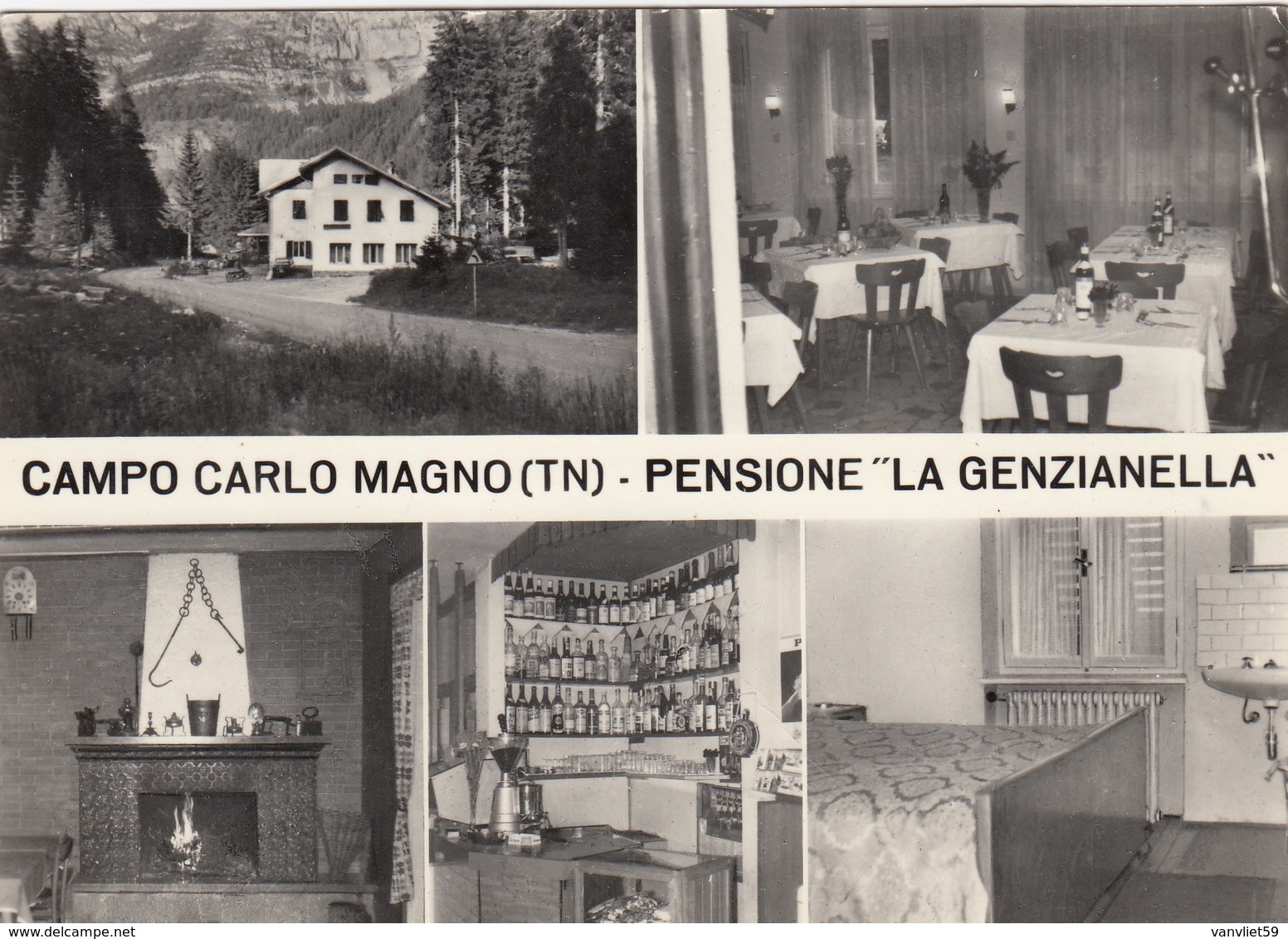 CAMPO CARLO MAGNO-TRENTO-MULTIVEDUTE(5 IMMAGINI)-CARTOLINA VERA FOTOGRAFIA- NON VIAGGIATA ANNO 1955-1960 - Trento