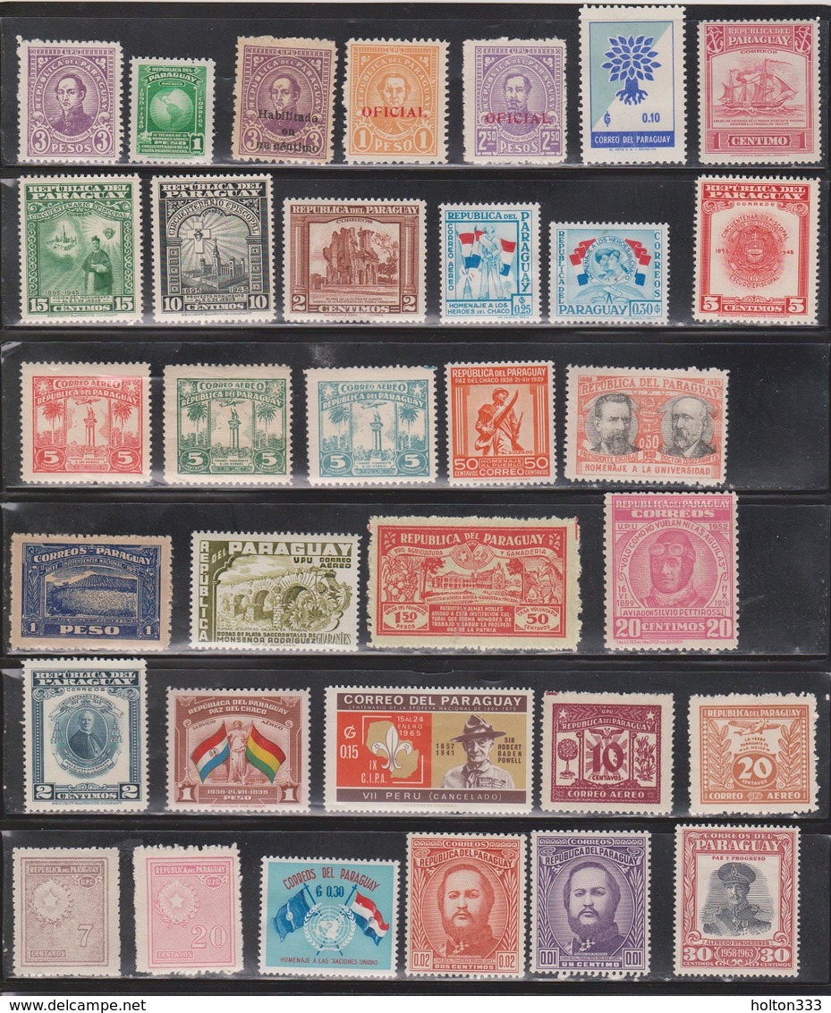 PARAGUAY Lot Of Mint Hinged Stamps - Some With Hinge Remnants - Paraguay