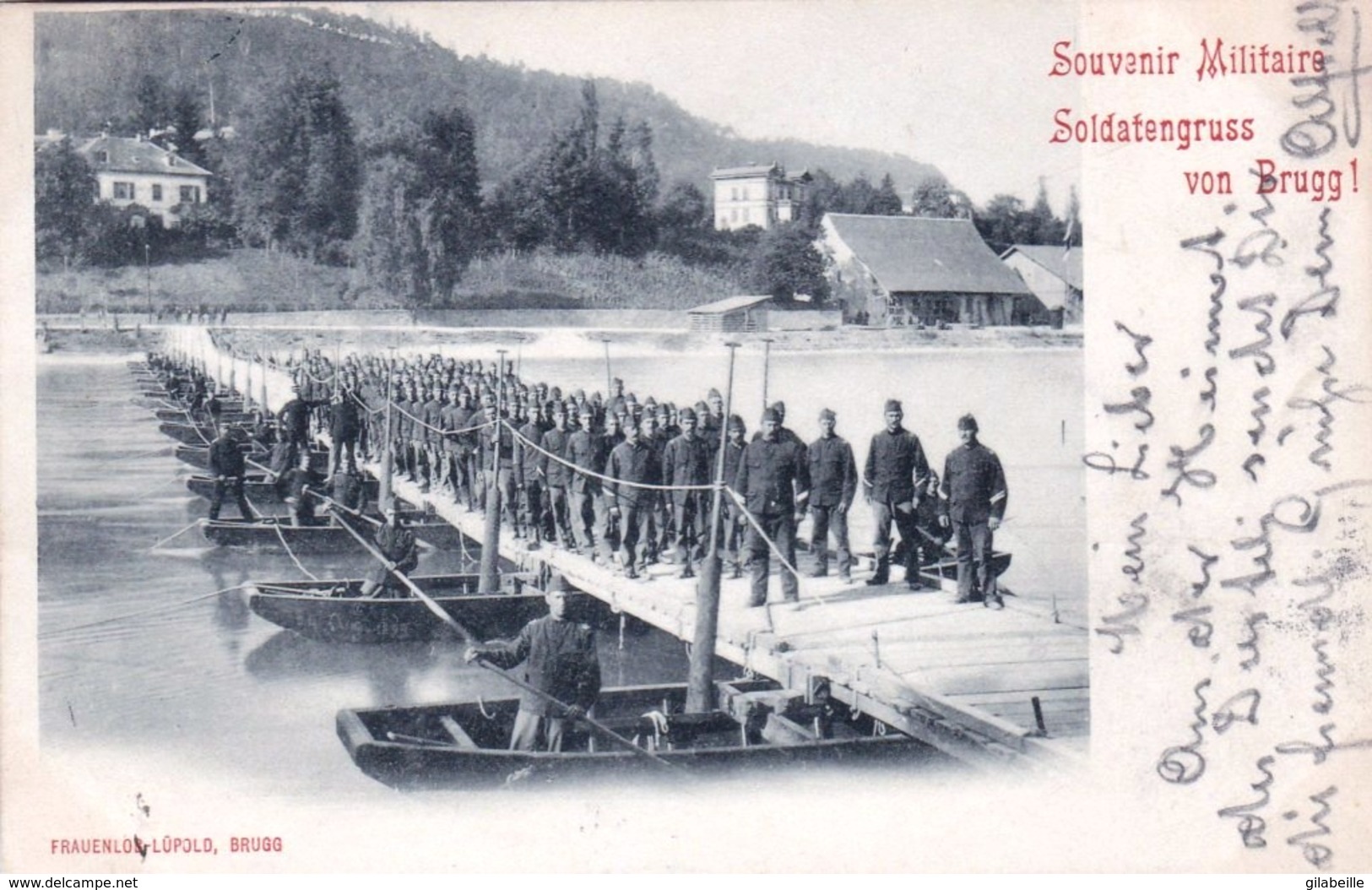 Suisse -   Aargau -  Soldatengruss Von BRUGG - Souvenir Militaire  - 1900 - Brugg