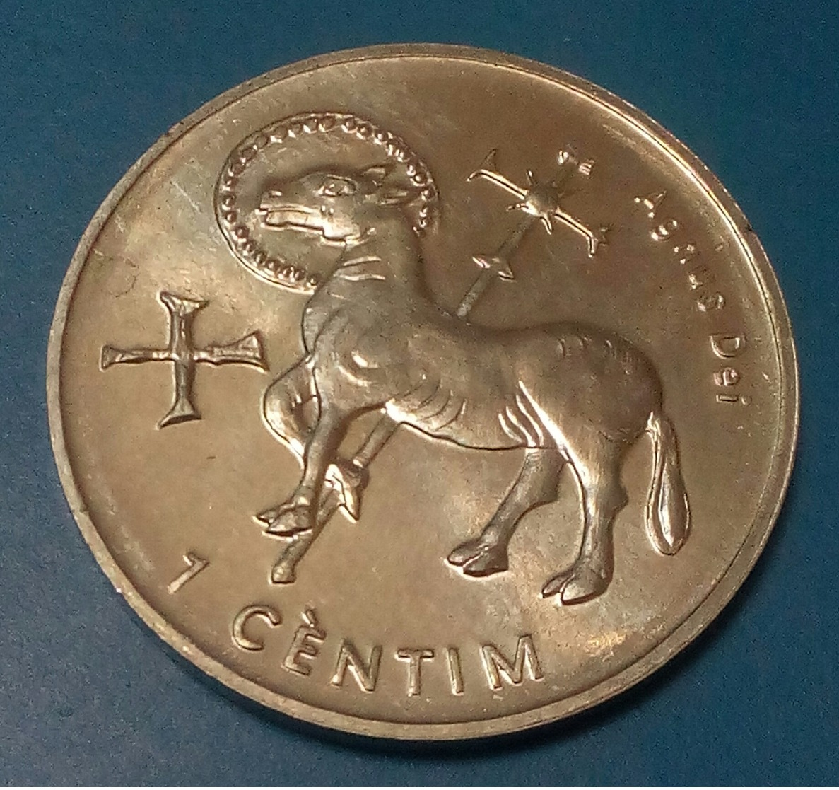 Andorra. 1 Centime. 2002. UNC. The Lamb Of God , Agouz - Andorre