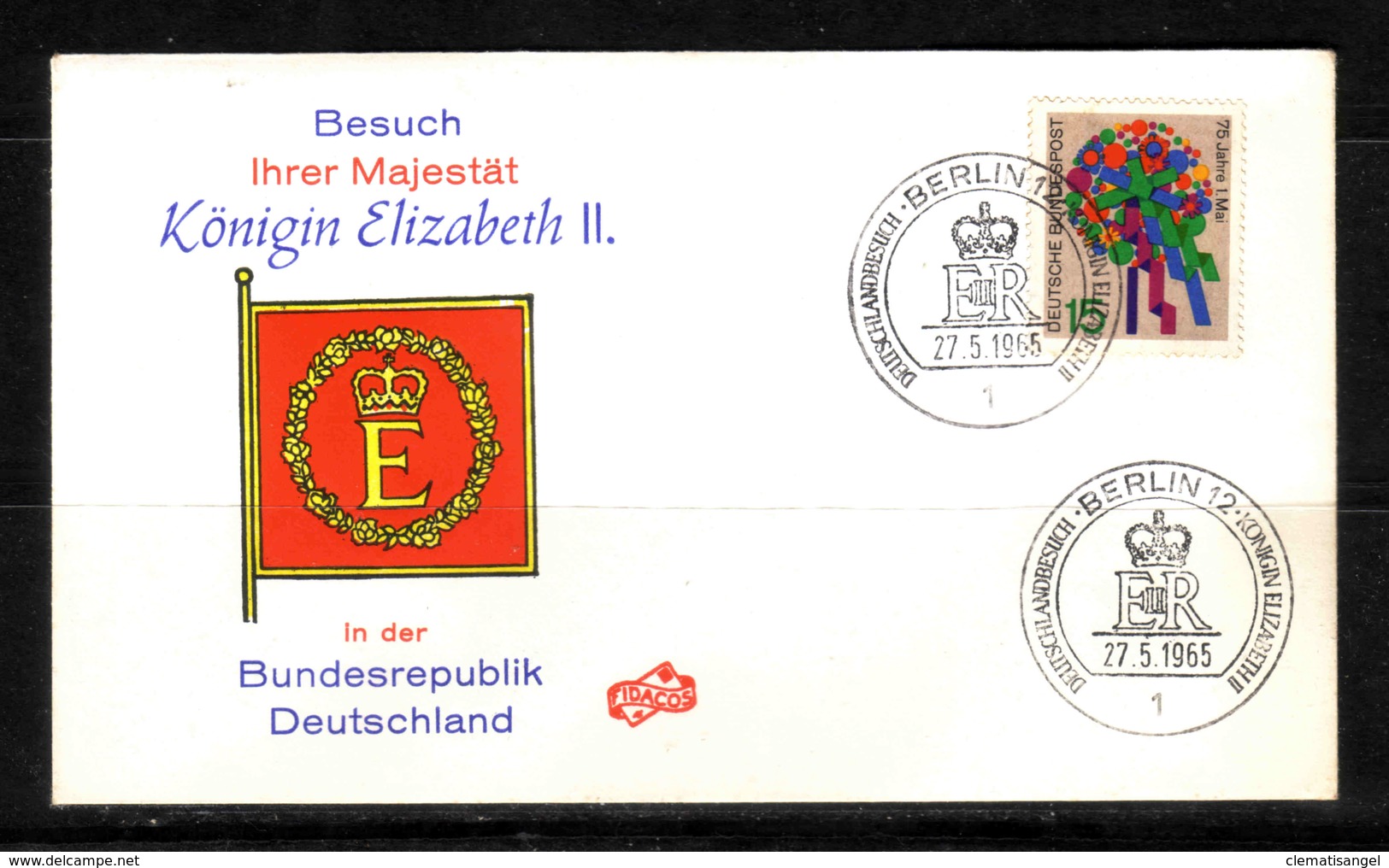 482e * BERLIN * SONDERSTEMPEL KÖNIGIN ELIZABETH II IN DEUTSCHLAND * 1965 BERLIN ** !! - Frankeermachines (EMA)