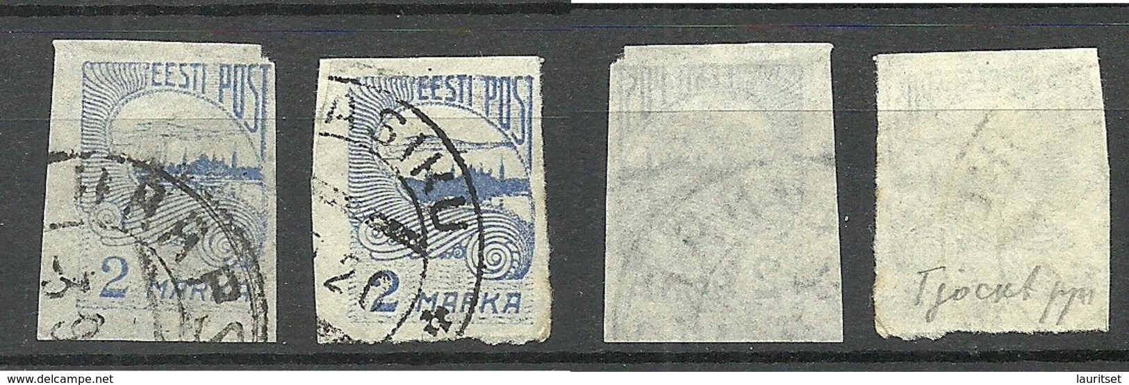 Estland Estonia 1921 Michel 17 C: 1 (thicker Paper) Variety Abart + Normal Stamp O - Estonia