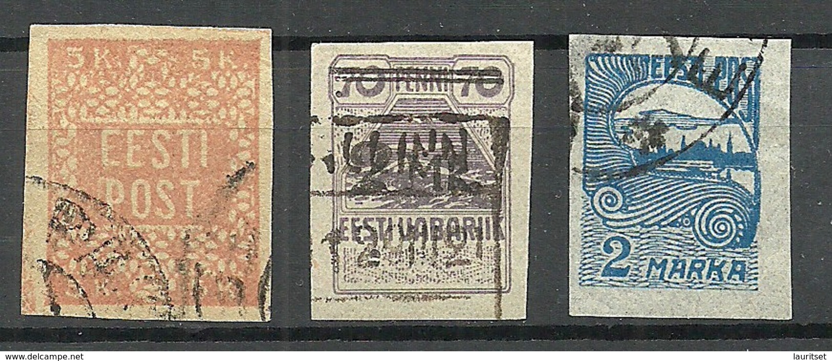 FAUX Estland Estonia 1918-1922 = 3 Alte Fälschungen Forgeries FAKE O - Estland