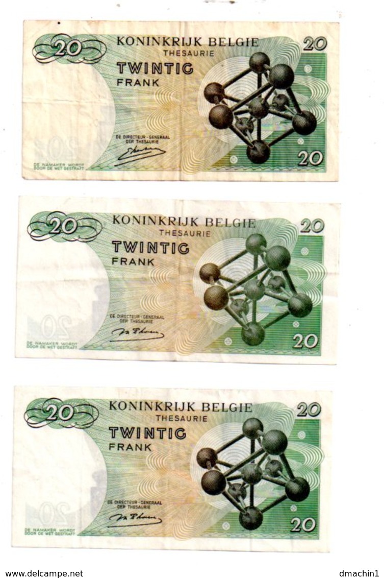 Belgique - 6 Billets De 20 Francs ( 64) Et 50 Francs (66)-voir état - Autres & Non Classés