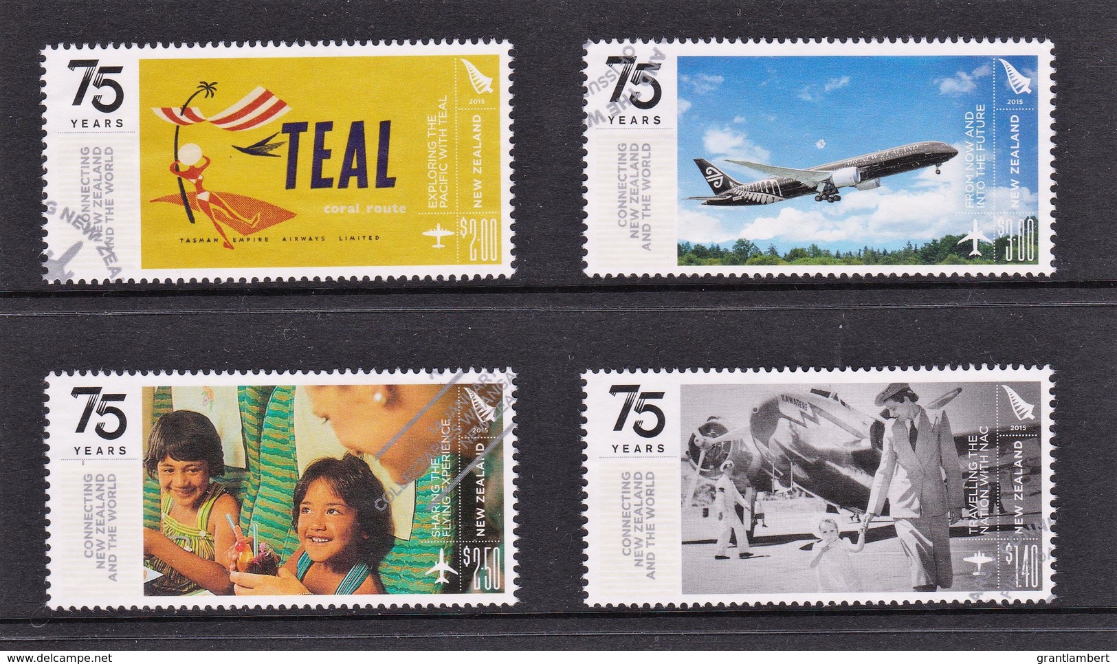 New Zealand 2015  75 Years Of TEAL Air NZ Four Used - Gebruikt