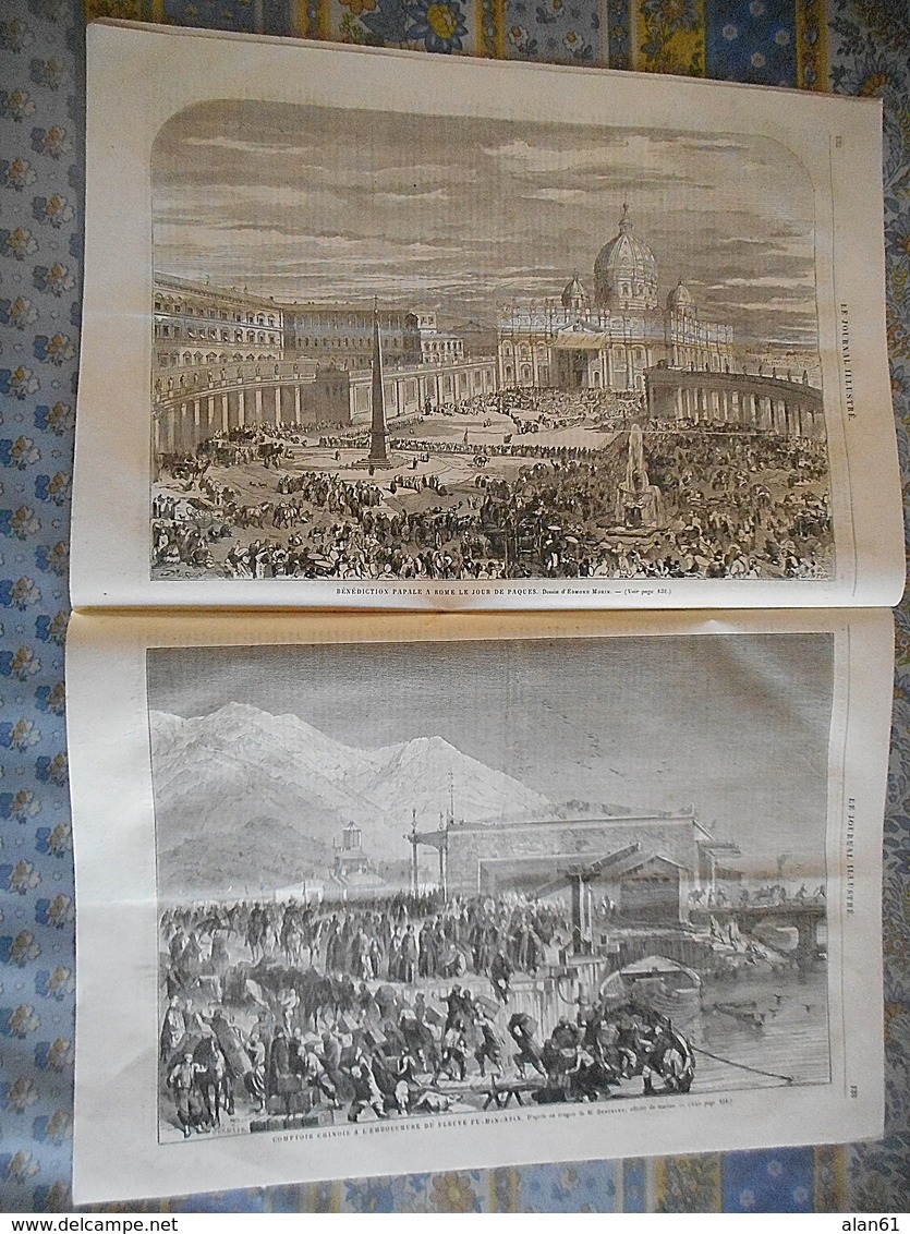 LE JOURNAL ILLUSTRE 23/04/1865 EVREUX ITALIE ROME PAPE PRINCE IMPERIAL CHINE FLEUVE FU MIN ASIN MARSEILLE TERRASSON - 1850 - 1899