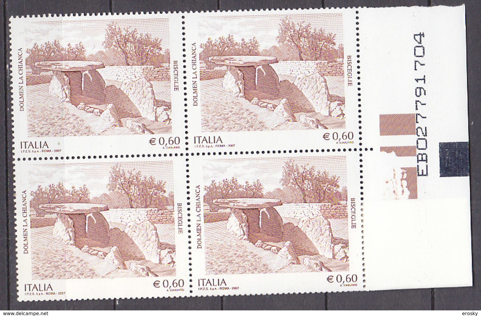 PGL DC0786 - ITALIA REPUBBLICA 2007 SASSONE N°2977 ** QUARTINA - 2001-10: Neufs