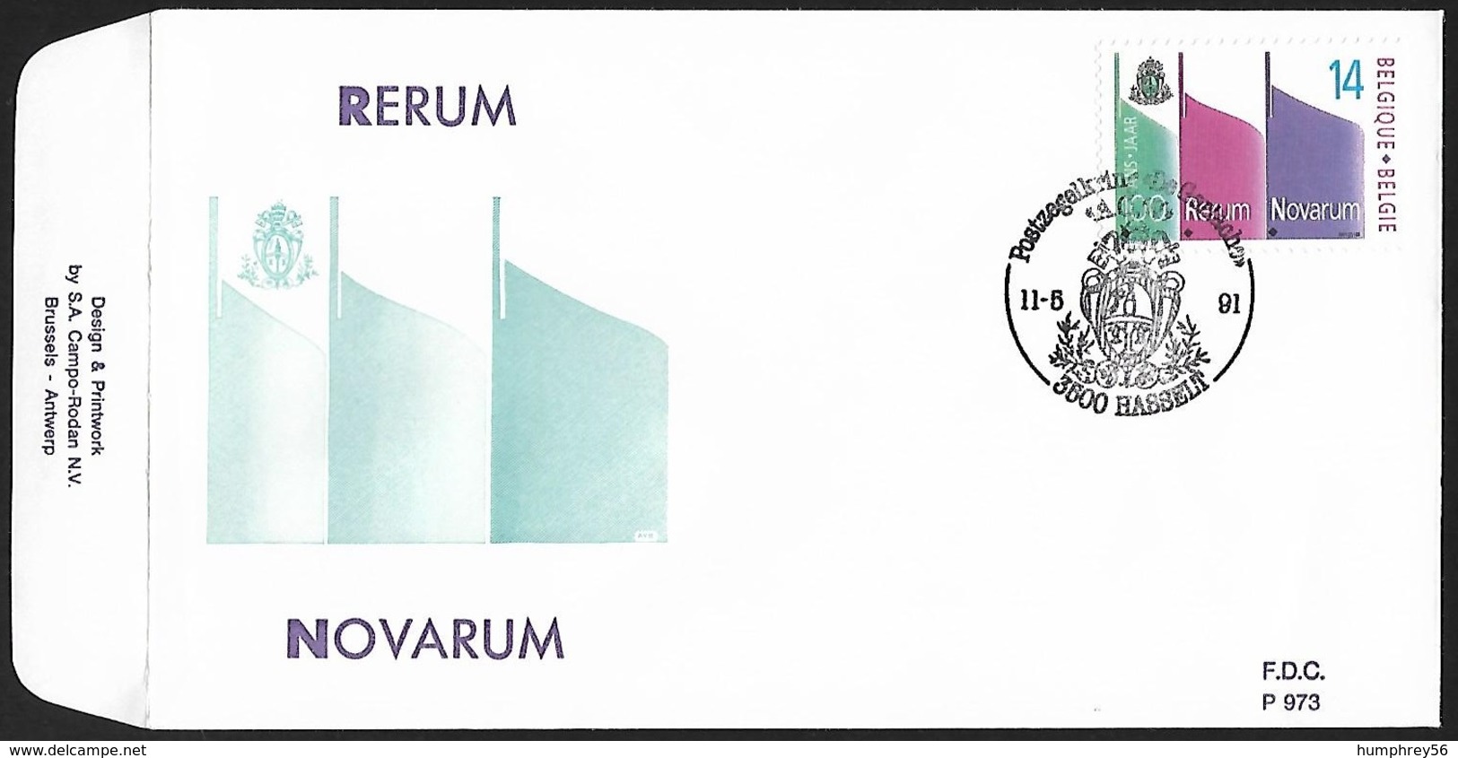 1991 - BELGIË/BELGIQUE/BELGIEN - FDC + Y&T 2408 [Rerum Novarum] + HASSELT - 1991-2000