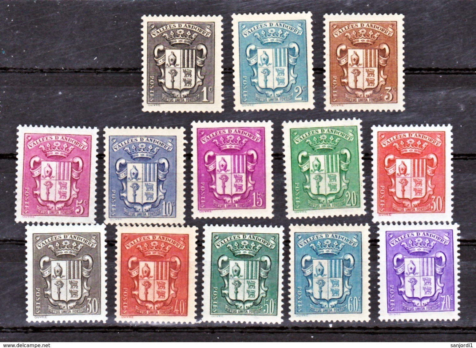 Andorre  47 à 60 Sauf 56 Armoiries Neuf * * TB MNH Sin Charnela Cote 17 - Neufs