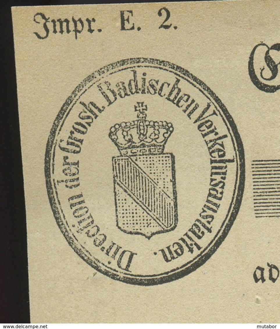 1870 Hockenheim Postschein Der Großb.Bad.Post - Vorphilatelie