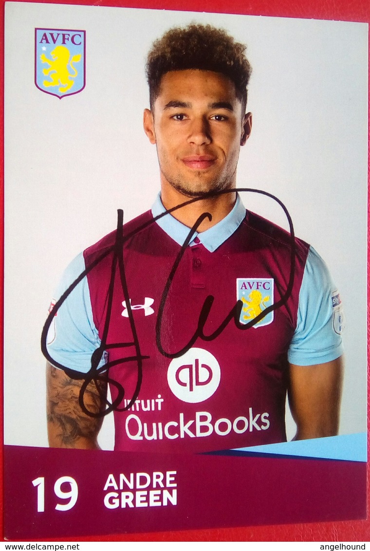 Aston Villa FC   Andre Green  Signed Card - Autographes