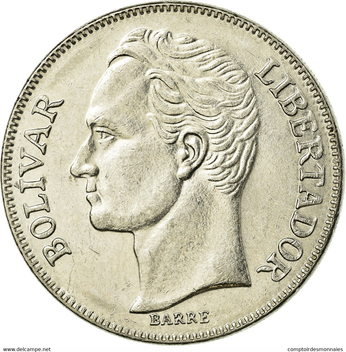 Monnaie, Venezuela, 5 Bolivares, 1990, TTB, Nickel Clad Steel, KM:53a.3 - Venezuela