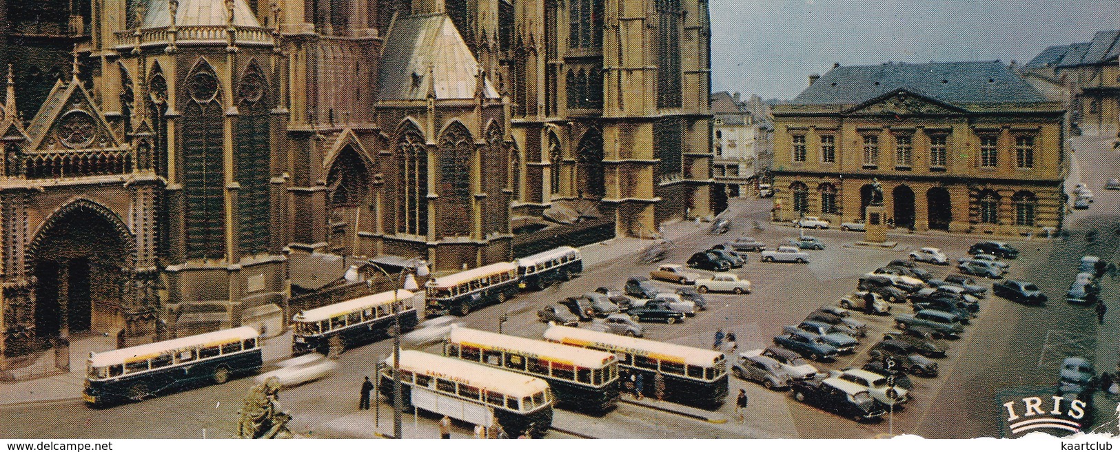 Metz: 7x AUTOBUS, CITROËN DS, 2CV, RENAULT 4CV, DAUPHINE, PEUGEOT 403 - La Cathédrale - (Moselle) - Toerisme