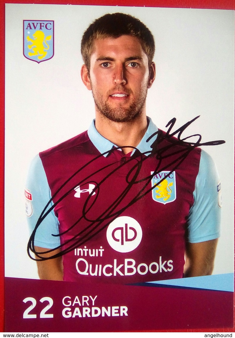 Aston Villa FC Gary Gardner  Signed Card - Autógrafos