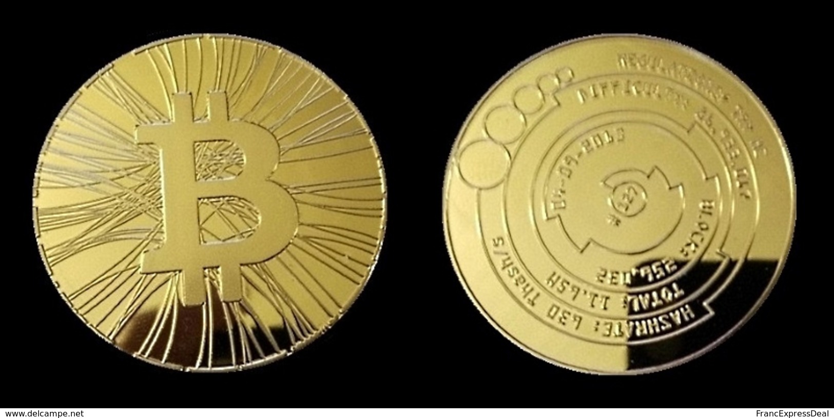 1 Pièce Plaquée OR ( GOLD Plated Coin ) - Bitcoin Antana BTC - Other & Unclassified
