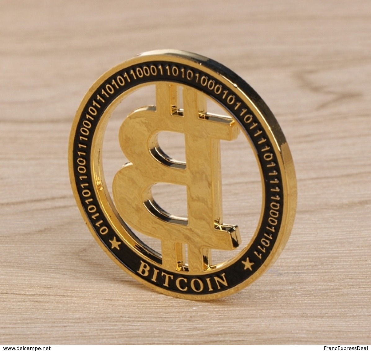 1 Pièce Plaquée OR ( GOLD Plated Coin ) - Bitcoin BTC - Other & Unclassified