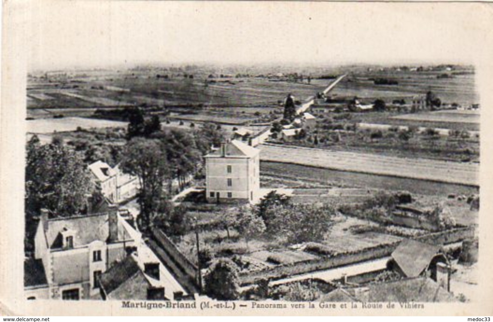 Dept 49,Maine Et Loire,Cpsm Martigne-Briand,Panorama Vers La Gare Et La Route De Vihiers - Autres & Non Classés