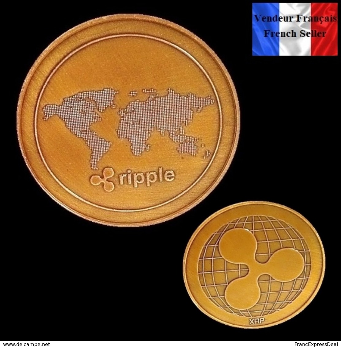 1 Pièce Plaquée CUIVRE ( COPPER Plated Coin ) - Ripple XRP - Autres & Non Classés