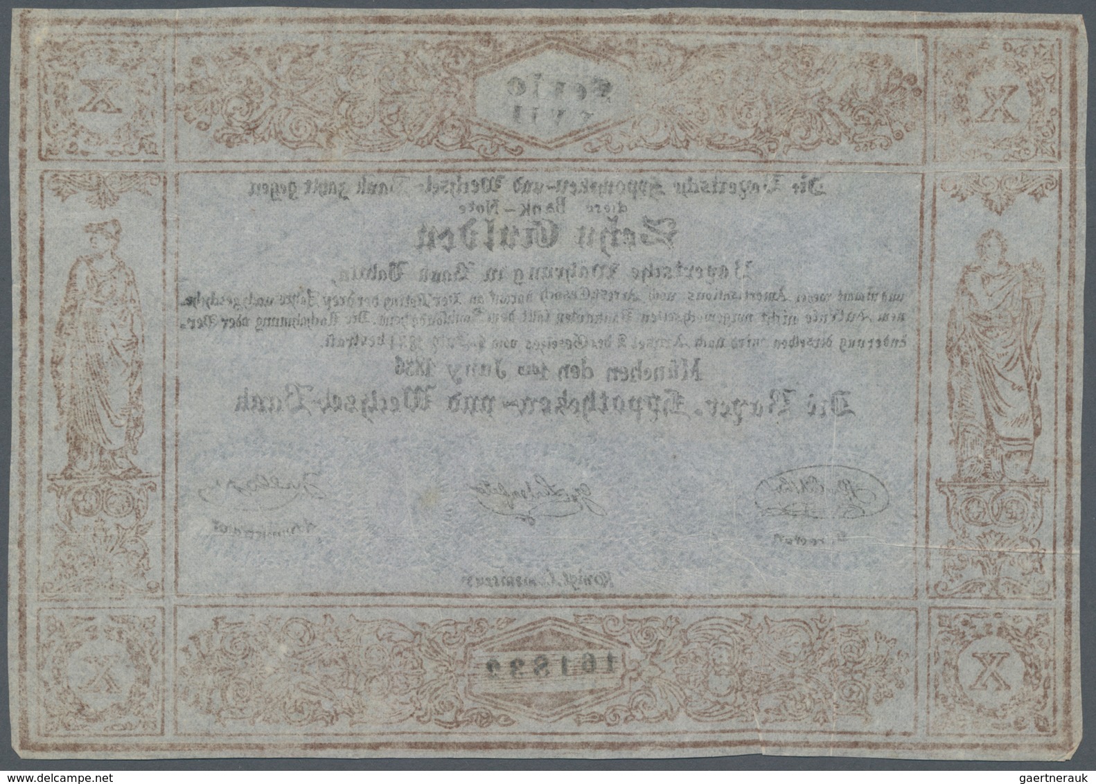 Deutschland - Altdeutsche Staaten: Zeitgenössische Fälschung Einer 10-Gulden-Note Der Bayerischen Hy - [ 1] …-1871 : Stati Tedeschi